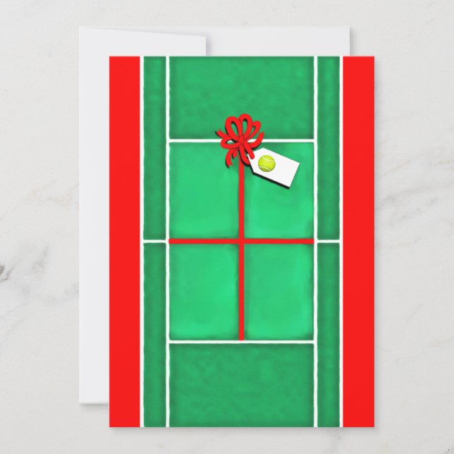 Tarjetas de regalo de vacaciones de tenis únicas (Anverso)