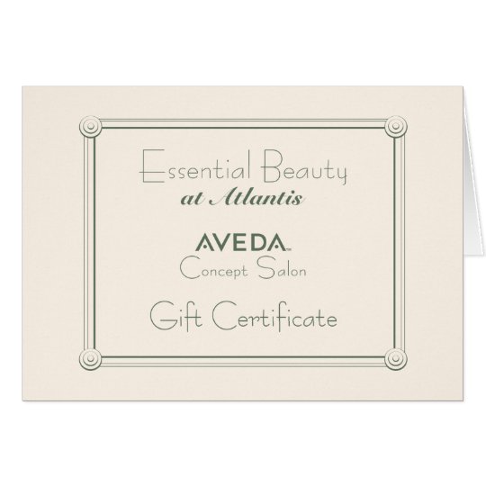 Tarjetas de regalo del salón