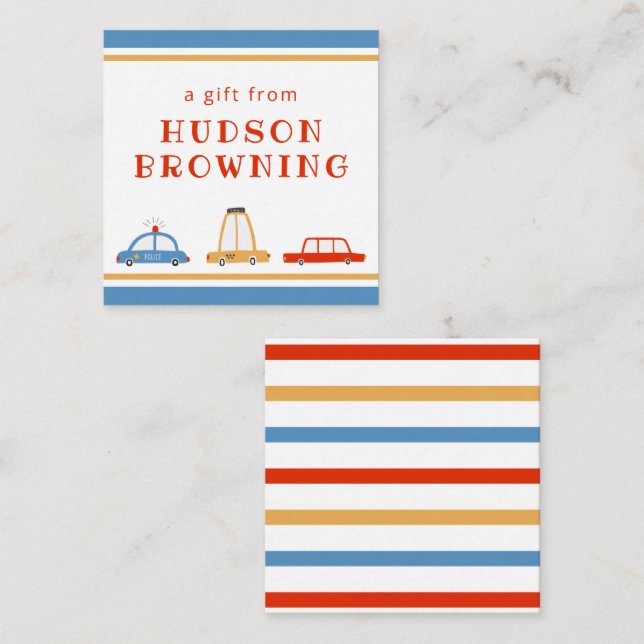 Tarjetas de regalo personalizadas para Cute Cars (Anverso / Reverso)