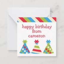 Tarjetas de regalo personalizadas para sombreros d