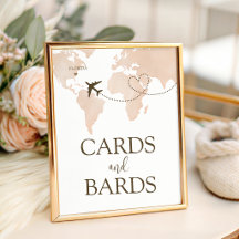 Tarjetas de regalos de mapa del mundo Mesa Señal 8
