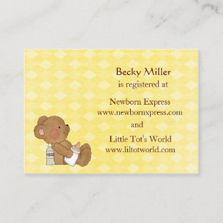 Tarjetas de registro Baby Shower de oso marrón