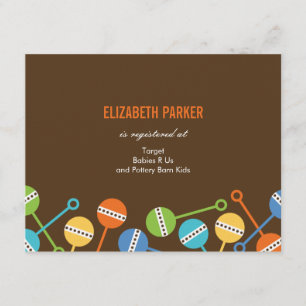 Tarjetas de registro Baby Shower de Rattles Modern