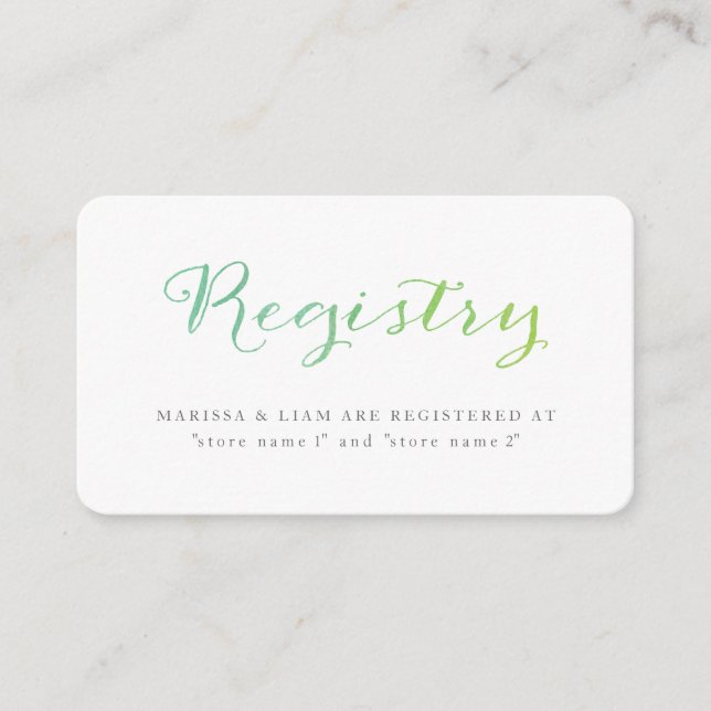 Tarjetas de registro de acuarela de amor puro / Li (Anverso)