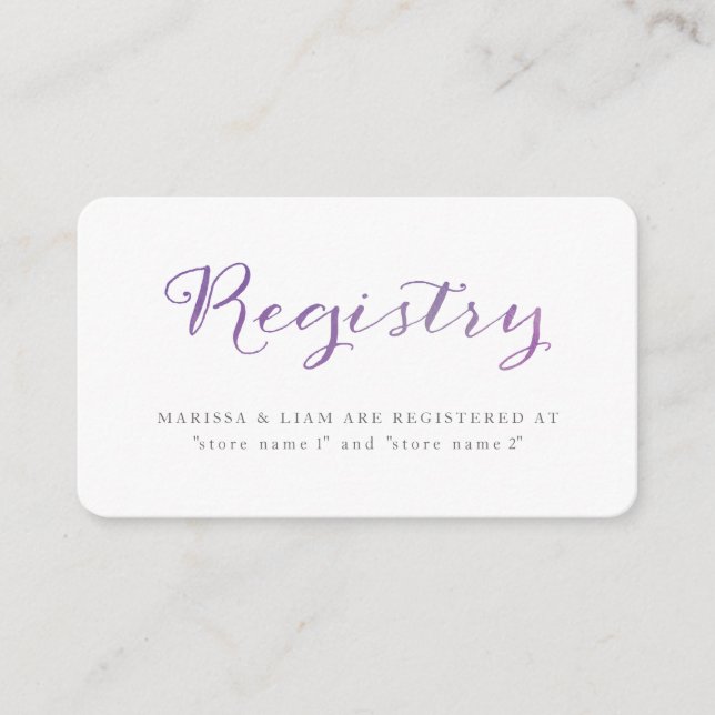 Tarjetas de registro de acuarela de amor puro / Vi (Anverso)