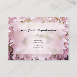 Tarjetas de registro de Baby Shower de Hydrangea