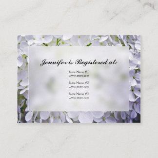 Tarjetas de registro de Baby Shower de Hydrangea