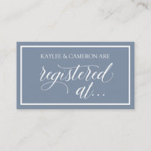 Tarjetas de Registro de Boda - Azul Polvo