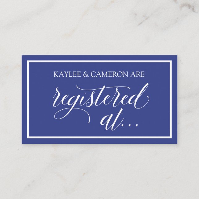 Tarjetas de Registro de Boda - Azul Real (Anverso)