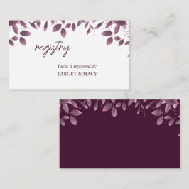 Tarjetas de registro de boda de hoja de bosque de 