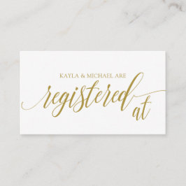 Tarjetas de Registro de Boda Elegantes - Oro