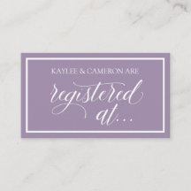Tarjetas de Registro de Boda - Lavanda