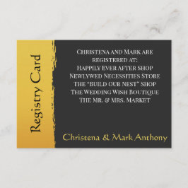 Tarjetas de Registro de Boda Midnight Gold