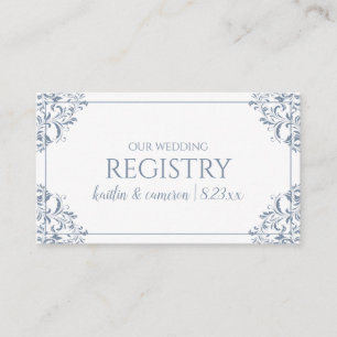 Tarjetas de Registro de Boda - Nadine - Azul Polvo