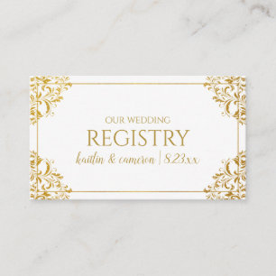Tarjetas de Registro de Boda - Nadine - Hoja de Or