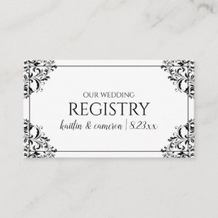 Tarjetas de Registro de Boda - Nadine - Negro