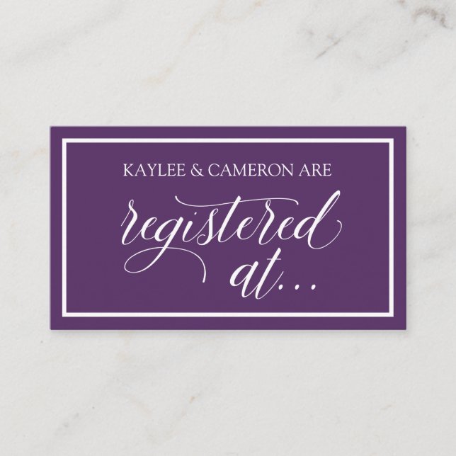 Tarjetas de Registro de Boda - Plum (Anverso)