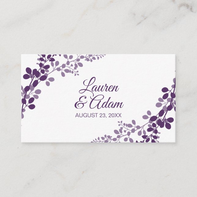 Tarjetas de Registro de Boda - Vides Moradas / Cir (Anverso)