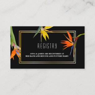 Tarjetas de registro de Bodas florales paradisíaca