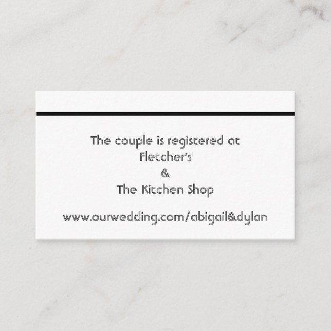 Tarjetas de registro de Bodas "Scribbles" (Anverso)