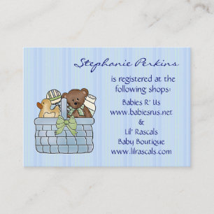 Tarjetas de registro de cesta de regalo para bebés