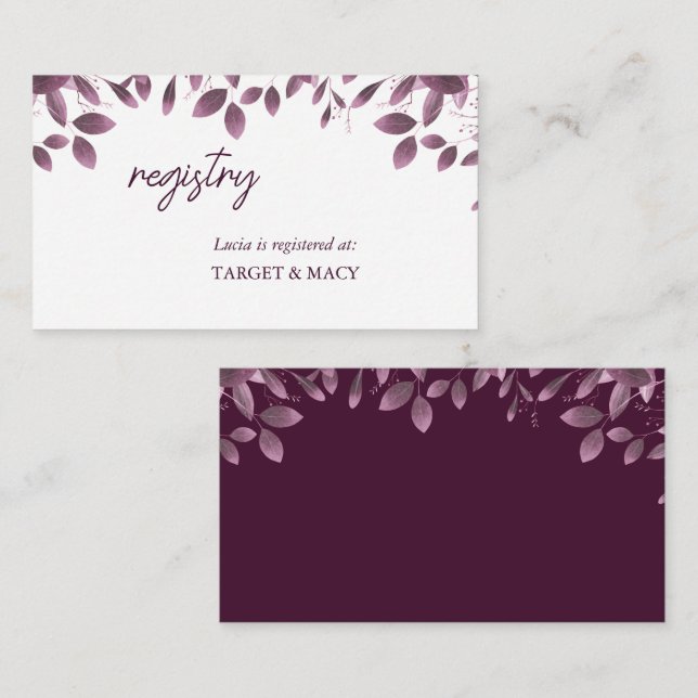 Tarjetas de Registro de Despedida de Soltera de ho (Anverso / Reverso)