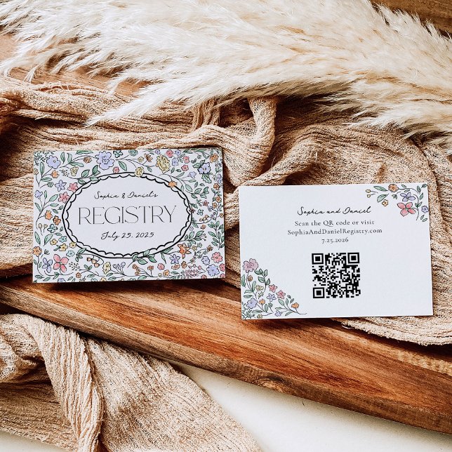 Tarjetas de registro de ducha de novias botánicas  (Subido por el creador)