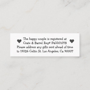 Tarjetas de Registro de Pareja Feliz en Miniatura