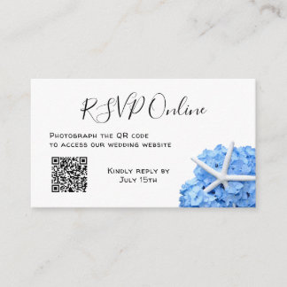 Tarjetas de registro de regalo Blue Hydrangea Star