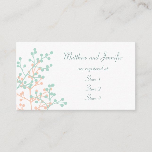 Tarjetas de registro de regalo de boda personaliza (Anverso)