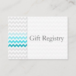 Tarjetas de registro de regalo de Mod chevron aqua