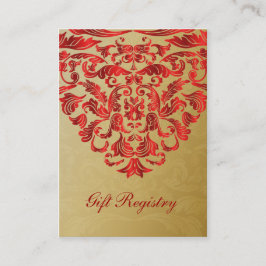 tarjetas de registro de regalo de oro rojo