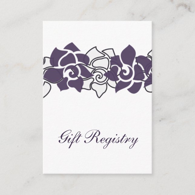 tarjetas de registro de regalo morado de flores (Anverso)