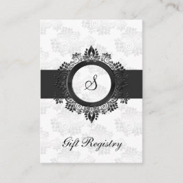 tarjetas de registro de regalo para monograma plat