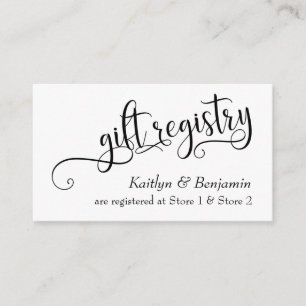 Tarjetas de Registro de Regalos de Boda con Letra