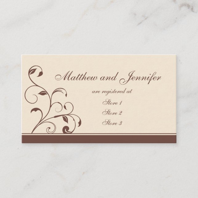 Tarjetas de registro de regalos de Boda de zócalos (Anverso)