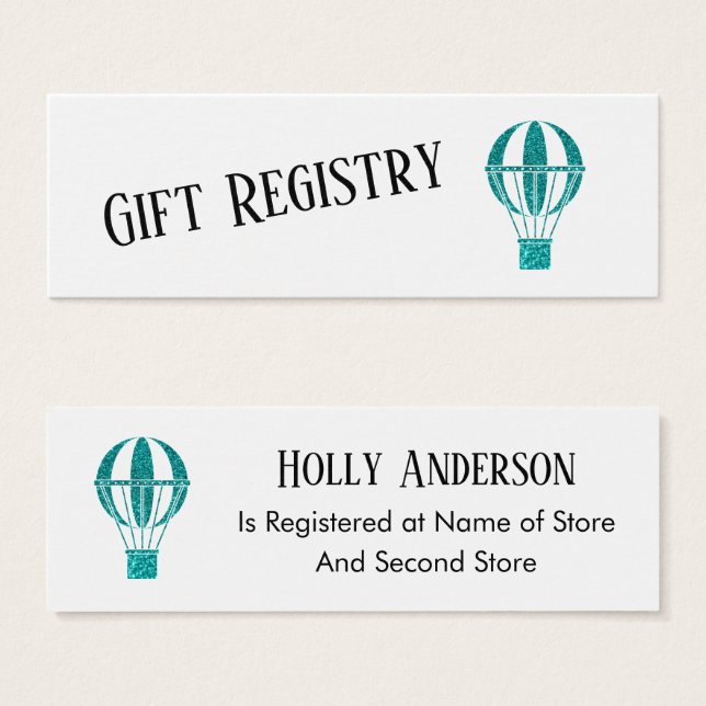 Tarjetas de Registro de Regalos Simples de Globo A (Anverso y reverso)