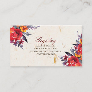 Tarjetas de registro del Boda de Essence de otoño