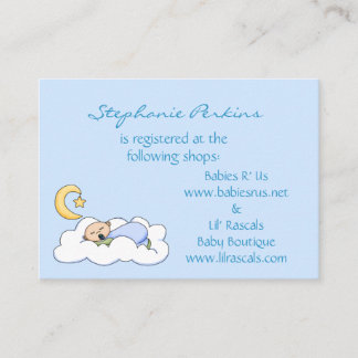 Tarjetas de registro para bebés de Sweet Dreams