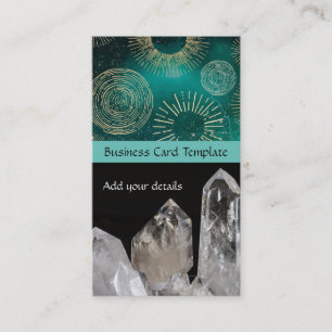Tarjetas de Reiki verde azuladas - Cristales de cu