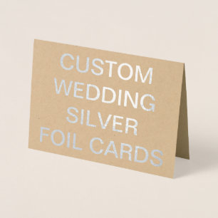 Tarjetas de Relieve metalizado plateado personaliz