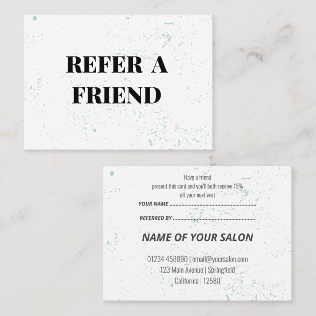 Tarjetas de remisión de la sala de moda - Moderna  (Anverso / Reverso)