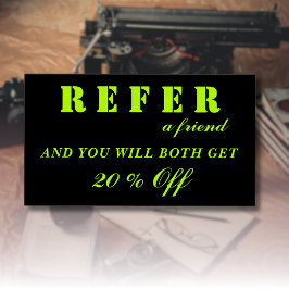 Tarjetas de remisión negras neón modernas