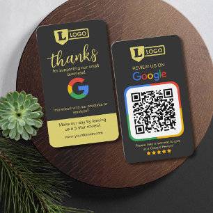Tarjetas de reseñas de Google con código QR carbón
