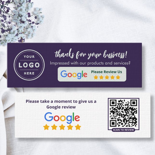 Tarjetas de reseñas de Google Deep Plum (Business feedback review business cards)