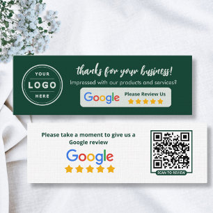 Tarjetas de reseñas de Google Emerald Green