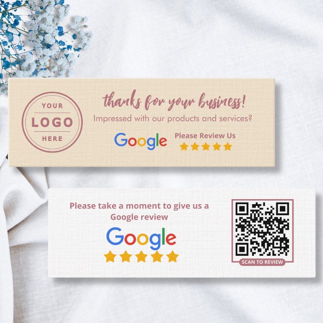 Tarjetas de reseñas de Google Rose Gold y Champagn (Google review business cards)