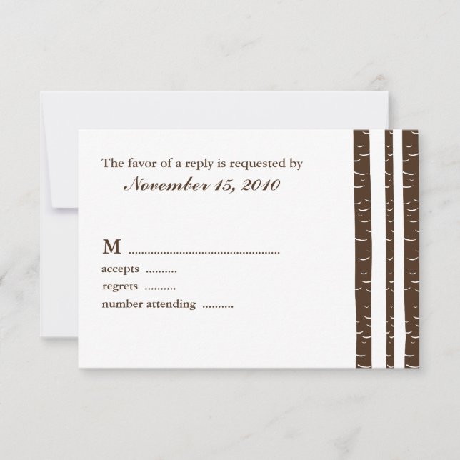 Tarjetas de respuesta Boda Birch Trees (Anverso)