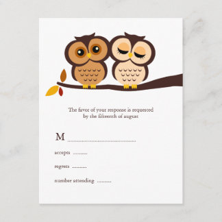 Tarjetas de respuesta Boda de búhos de otoño