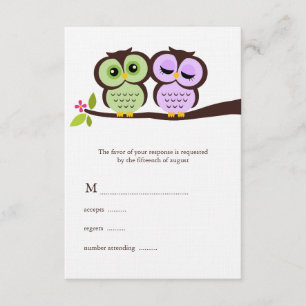 Tarjetas de respuesta Boda de búhos encantadores